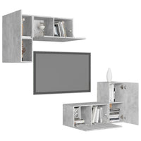 Set Mobili TV 4 pz Grigio Cemento in Truciolato  cod mxl 26834
