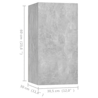 Mobili Porta TV 4 pz Grigio Cemento 30,5x30x60 cm Multistrato 3079160