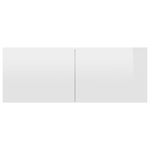 Set di Mobili Porta TV 8 pz Bianco Lucido in Legno Multistrato 3079280