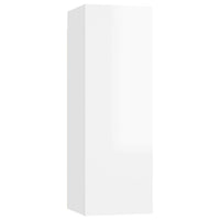 Set di Mobili Porta TV 3 pz Bianco Lucido in Legno Multistrato 3079284