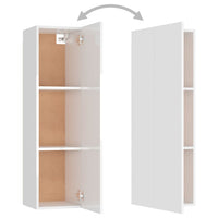 Set di Mobili Porta TV 3 pz Bianco Lucido in Legno Multistrato 3079289