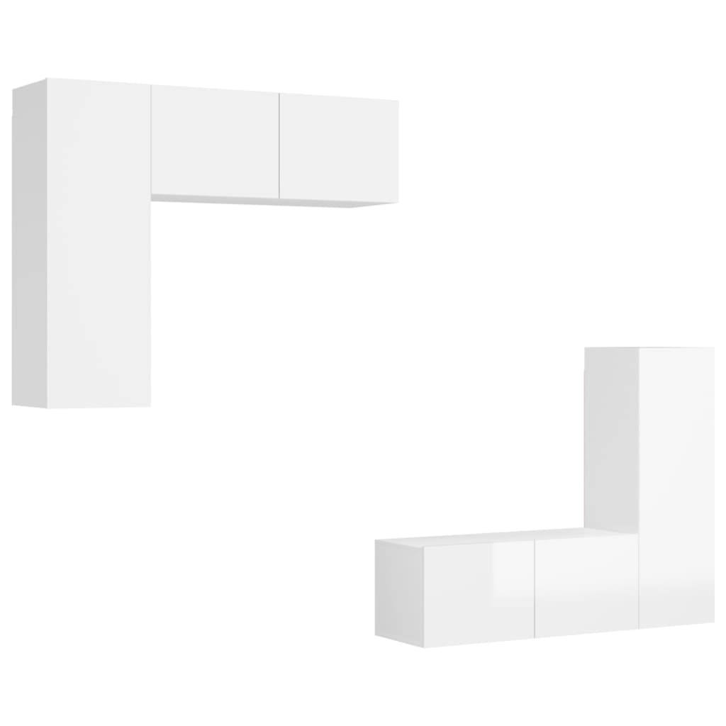 Set Mobile TV 4 pz Bianco Lucido in Truciolato cod mxl 24900