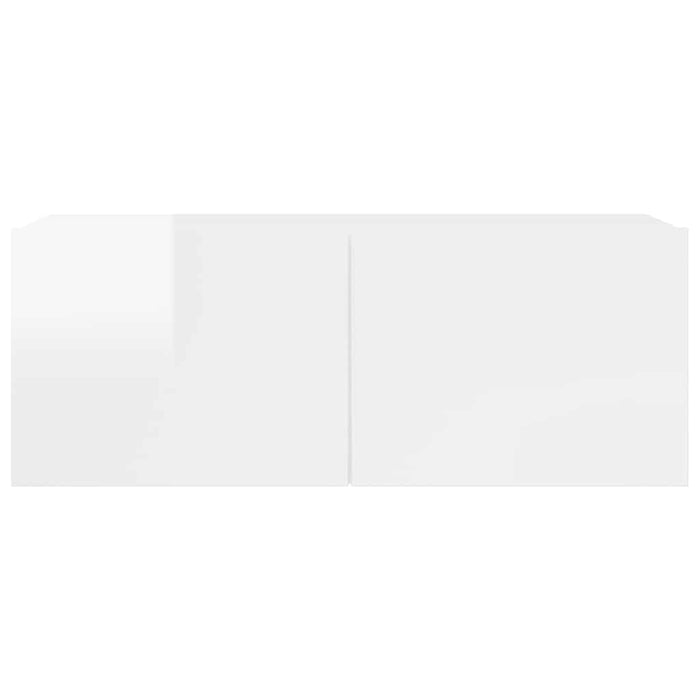 Set di Mobili Porta TV 6 pz Bianco Lucido in Legno Multistrato 3079329