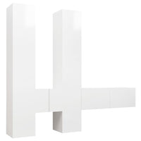Set di Mobili Porta TV 6 pz Bianco Lucido in Legno Multistrato 3079349