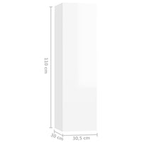 Set di Mobili Porta TV 6 pz Bianco Lucido in Legno Multistrato 3079349