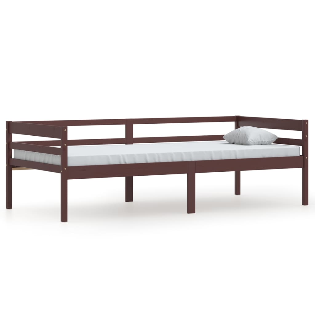 Giroletto senza Materasso-Struttura Letto Marrone Scuro 90x200 cm Legno Pino 724768