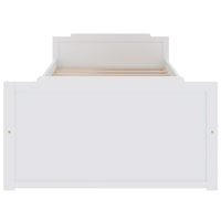 Giroletto Bianco con Cassetti Legno Massello di Pino 90x200cm 322160