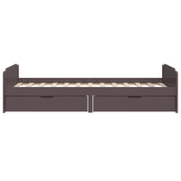 Giroletto Cassetti-Struttura Letto con contenitore Marrone Scuro Legno Massello Pino 90x200 cm