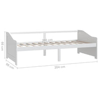 Divano Letto a 3 Posti-Sofa Letto 3 Posti-Daybed Bianco Legno Massello di Pino 90x200cm