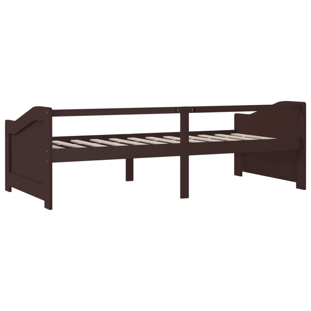 Divano Letto a 3 Posti-Sofa Letto 3 Posti-Daybed Marrone Scuro Massello di Pino 90x200cm