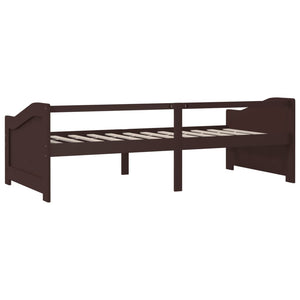 Divano Letto a 3 Posti-Sofa Letto 3 Posti-Daybed Marrone Scuro Massello di Pino 90x200cm