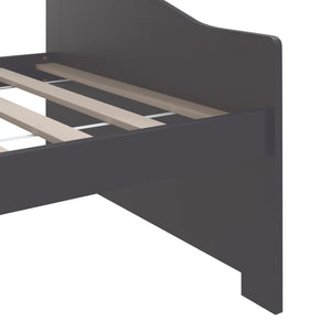 Divano Letto a 3 Posti Grigio Legno Massello di Pino 90x200cm 322168