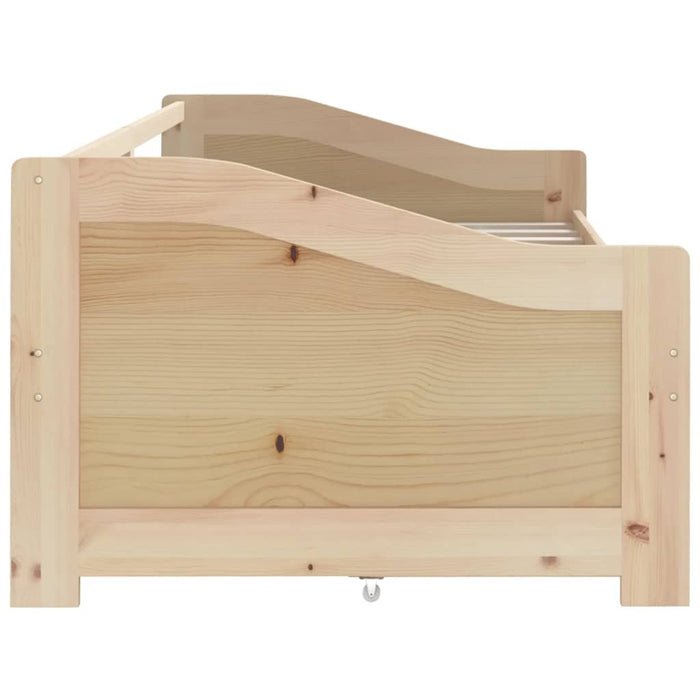 Divano Letto 3 Posti con Cassetti in Pino Massello 90x200cm 322169