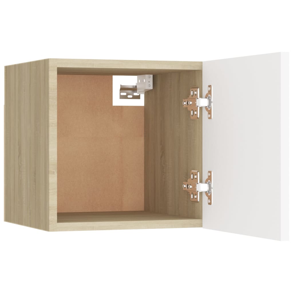 Comodini 2 pz Bianco Rovere Sonoma 30,5x30x30 cm in Truciolato cod mxl 30304