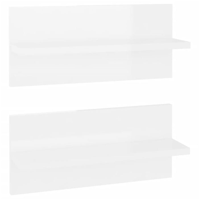 Mensole a Muro 2 pz Bianco Lucido 40x11,5x18 cm cod mxl 33476
