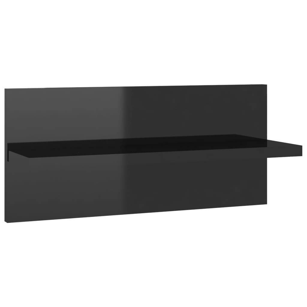 Mensole a Muro 2 pz Nero Lucido 40x11,5x18 cm cod mxl 33239