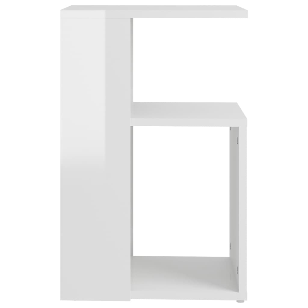 Tavolino Bianco Lucido 36x30x56 cm in Legno Multistrato 802999