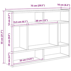 Scaffale a Parete Bianco 75x16x55 cm in in Multistrato 803002