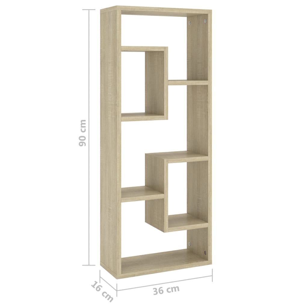 Scaffale a Parete Rovere Sonoma 36x16x90 cm Legno Multistrato 803014