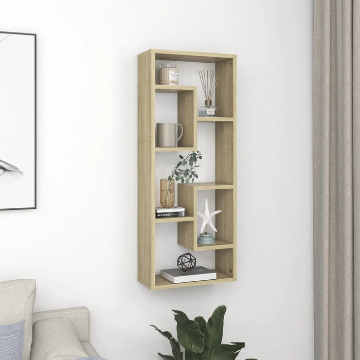 Scaffale a Parete Rovere Sonoma 36x16x90 cm Legno Multistrato 803014
