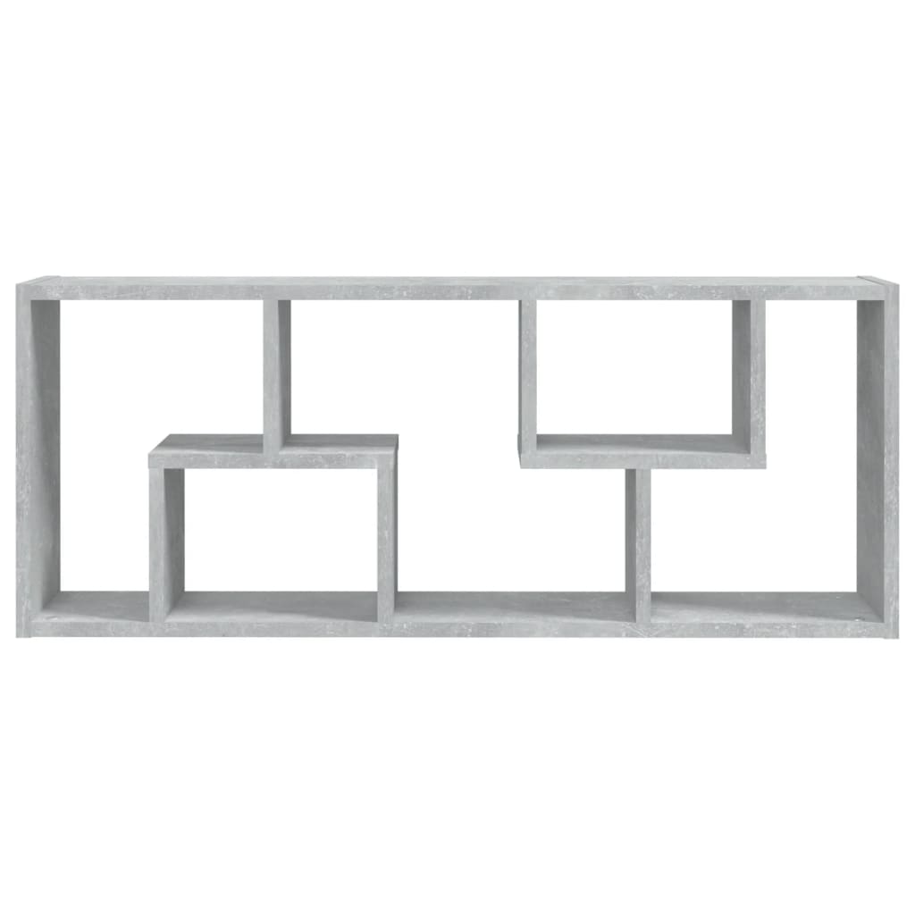 Scaffale a Parete Grigio Cemento 36x16x90 cm Legno Multistrato 803015