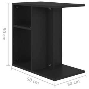 Tavolino Nero 50x30x50 cm in Legno Multistrato 803021