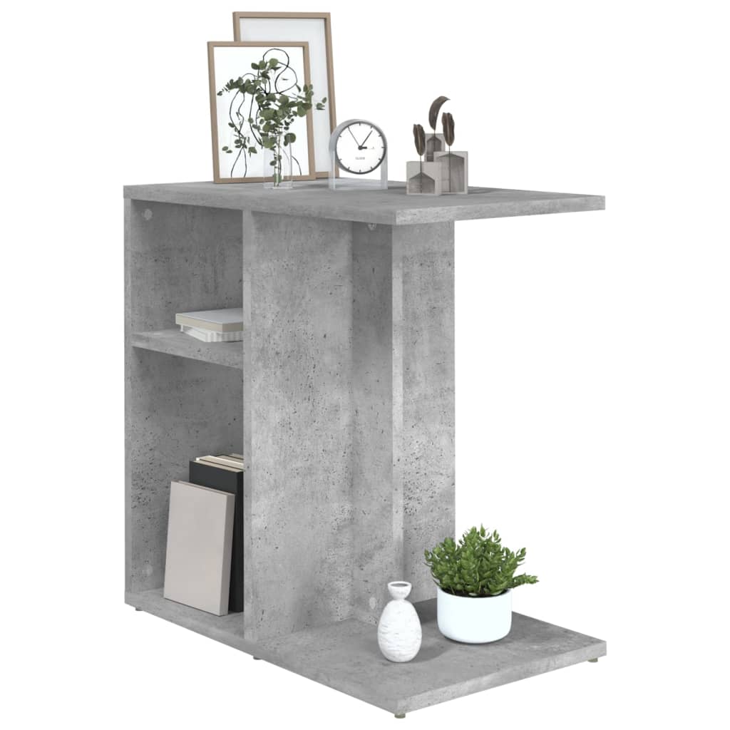 Tavolino Grigio Cemento 50x30x50 cm in Legno Multistrato 803024