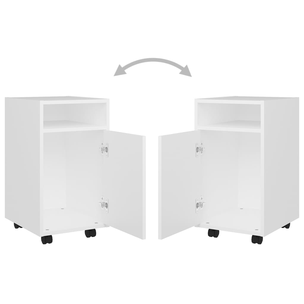 Credenza con Ruote Bianca 33x38x60 cm in Legno Multistrato 803047