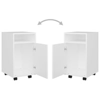 Credenza con Ruote Bianca 33x38x60 cm in Legno Multistrato 803047