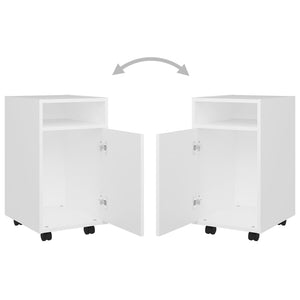 Credenza con Ruote Bianca 33x38x60 cm in Legno Multistrato 803047