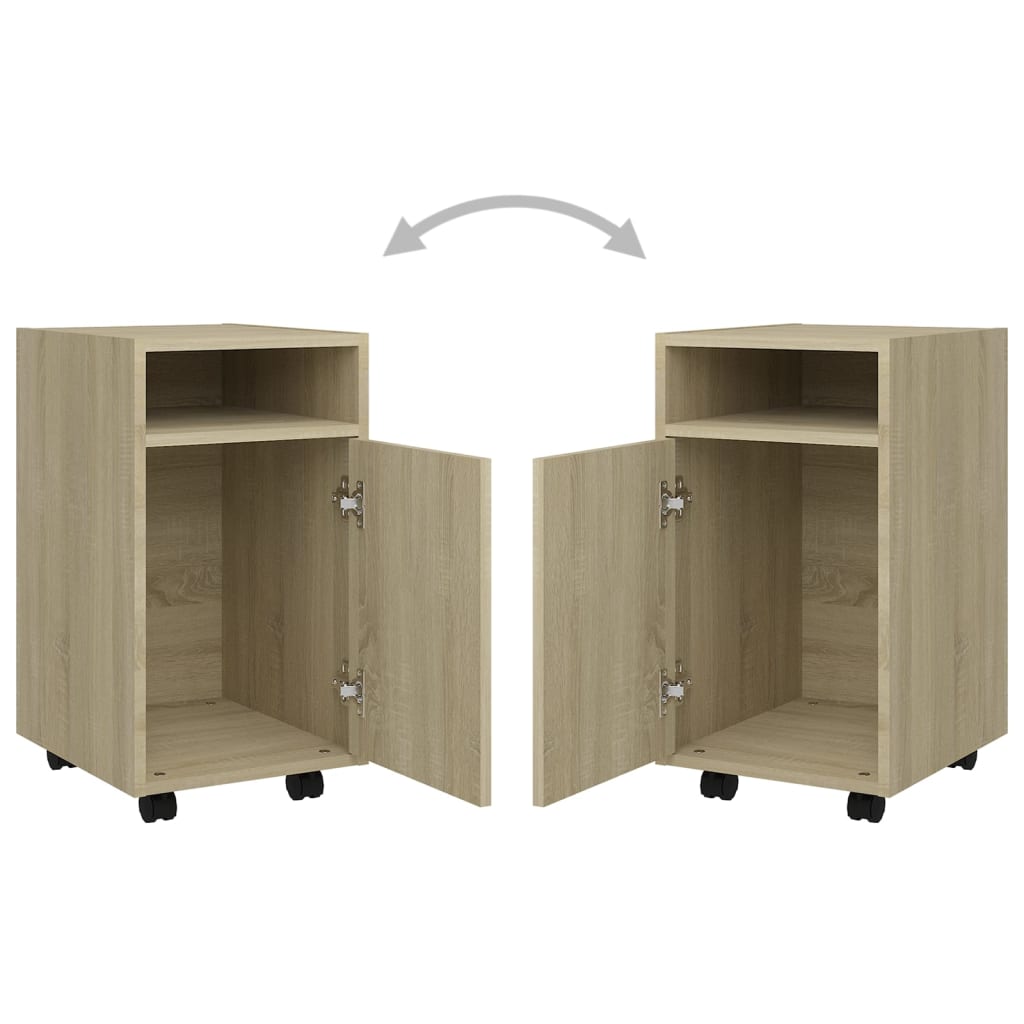 Credenza con Ruote Rovere Sonoma 33x38x60 cm Legno Multistrato 803050