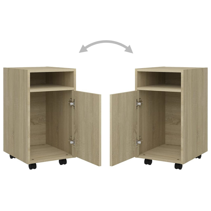Credenza con Ruote Rovere Sonoma 33x38x60 cm Legno Multistrato 803050