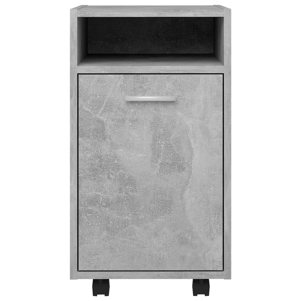 Credenza con Ruote Grigio Cemento 33x38x60 cm Legno Multistrato 803051