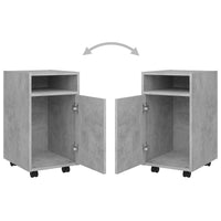 Credenza con Ruote Grigio Cemento 33x38x60 cm Legno Multistrato 803051