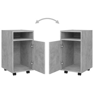 Credenza con Ruote Grigio Cemento 33x38x60 cm Legno Multistrato 803051