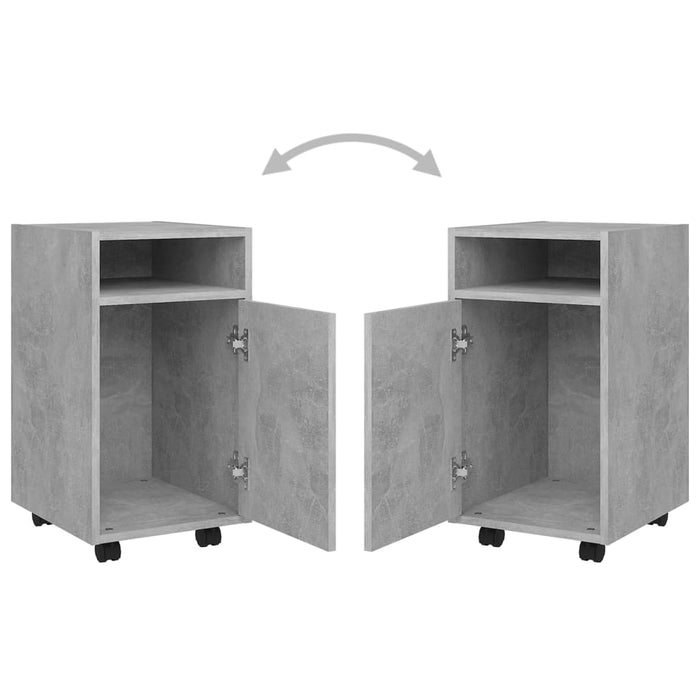 Credenza con Ruote Grigio Cemento 33x38x60 cm Legno Multistrato 803051