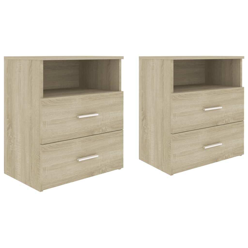 Comodini 2pz-Set di 2 Tavolino da notte Rovere Sonoma 50x32x60 cm
