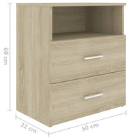 Comodini 2pz-Set di 2 Tavolino da notte Rovere Sonoma 50x32x60 cm