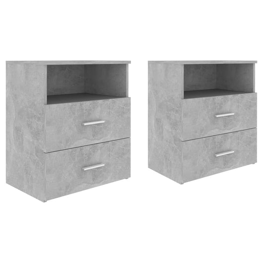 Comodini 2 pz Grigio Cemento 50x32x60 cm 803281