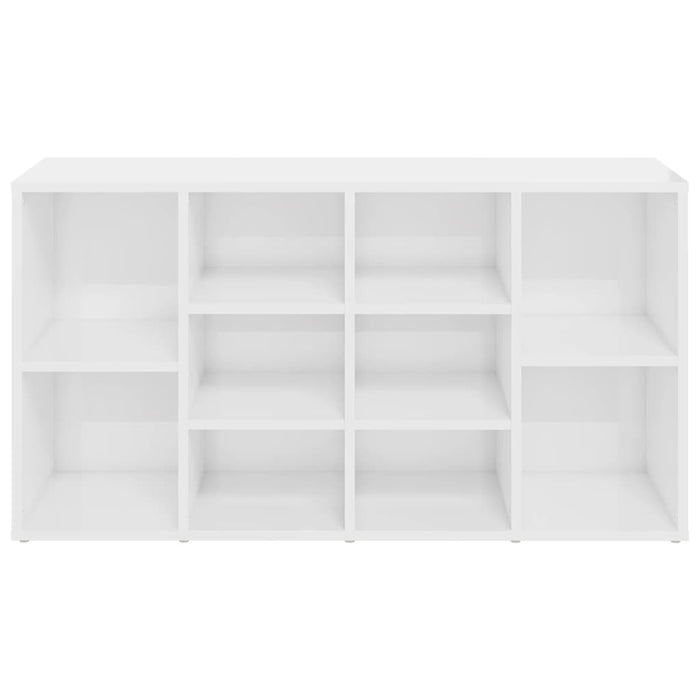 Scarpiera Panchina Bianco Lucido 103x30x54,5 cm Multistrato 803296