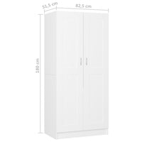 Armadio Bianco 82,5x51,5x180 cm in Legno Multistrato cod mxl 77859