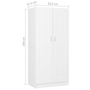 Armadio Bianco 82,5x51,5x180 cm in Legno Multistrato cod mxl 77859