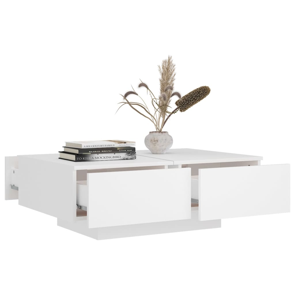 Tavolino da Salotto Bianco 90x60x31 cm in Legno Multistrato 804175