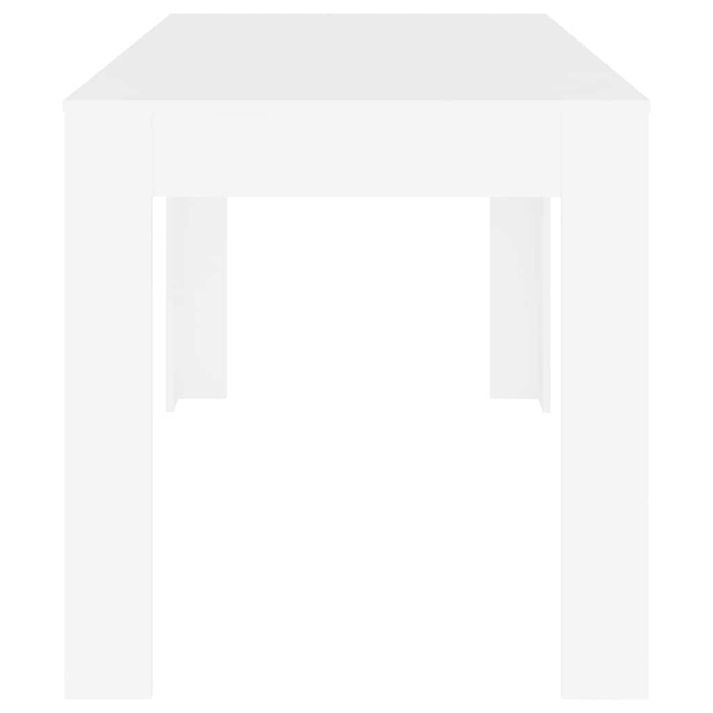 Tavolo da Pranzo Bianco 140x74,5x76 cm in Legno Multistrato 804202