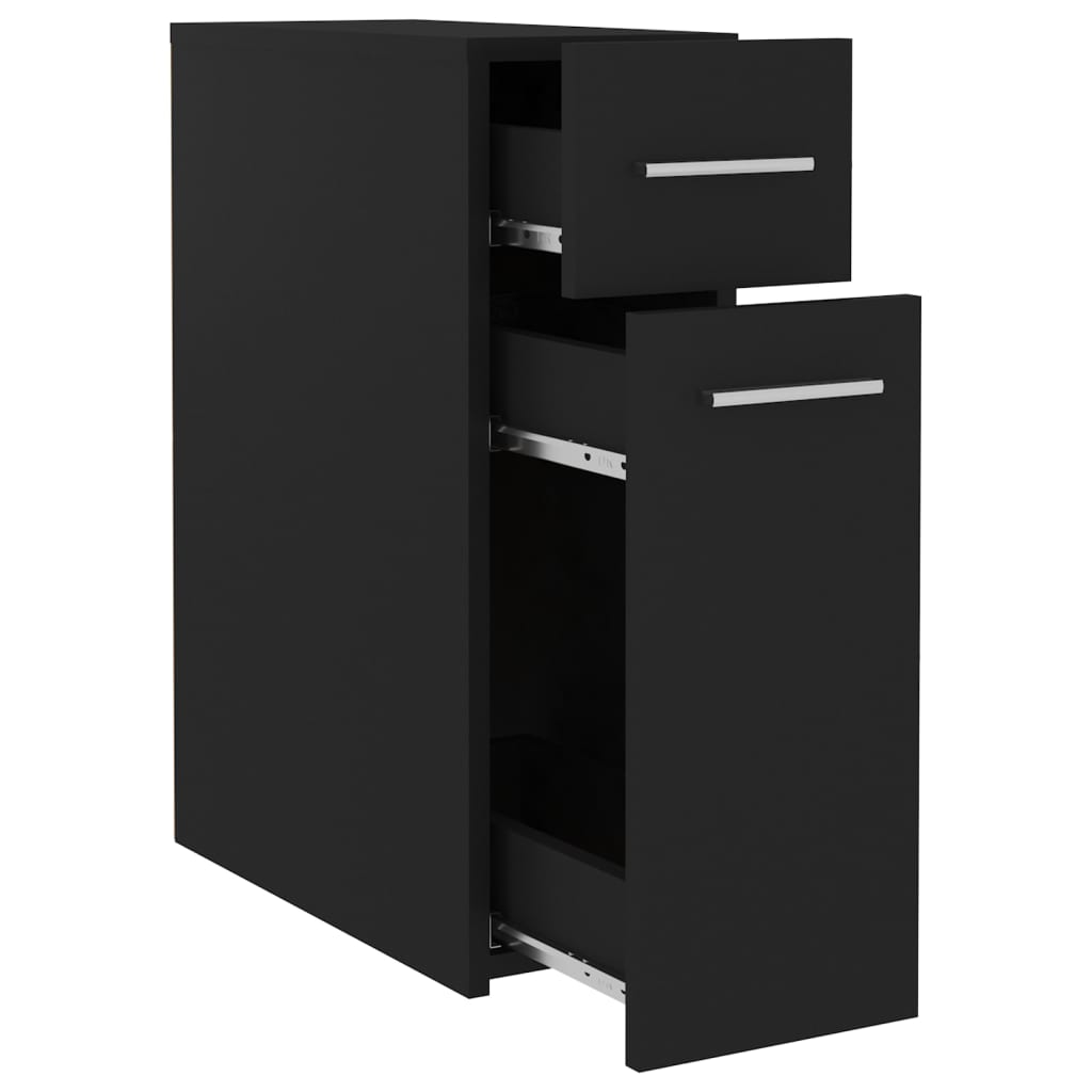 Armadietto da Farmacia Nero 20x45,5x60 cm in Legno Multistrato 804212