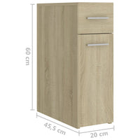 Armadietto da Farmacia Rovere Sonoma 20x45,5x60 cm Multistrato 804214