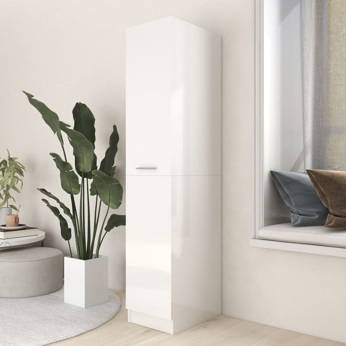 Armadietto da Farmacia Bianco Lucido 30x42,5x150 cm Multistrato 804226