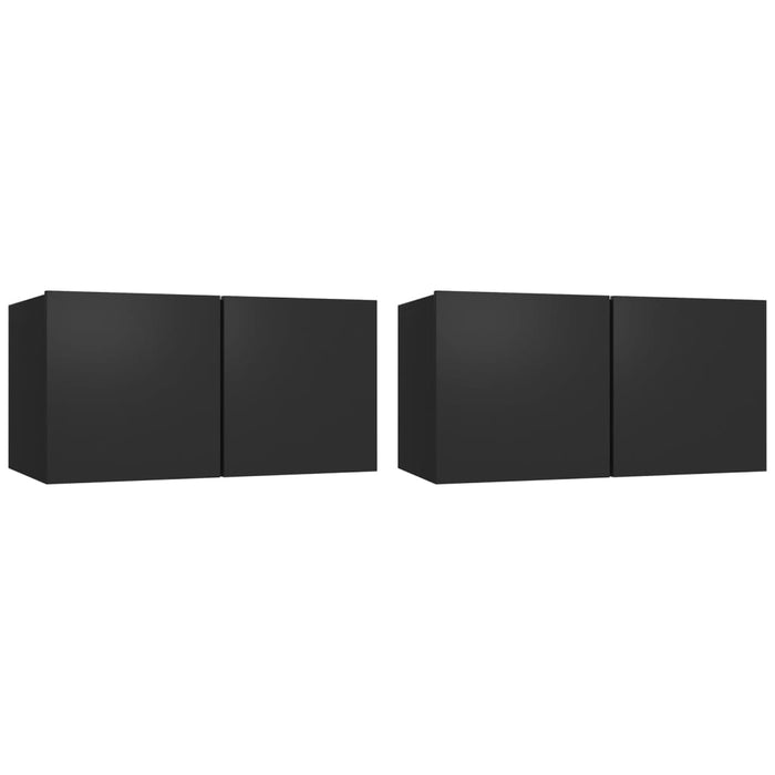Mobili Porta TV Pensili 2pz Neri 60x30x30 cm 804512