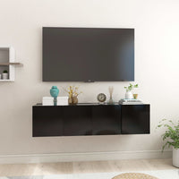 Mobili Porta TV Pensili 2pz Neri 60x30x30 cm 804512