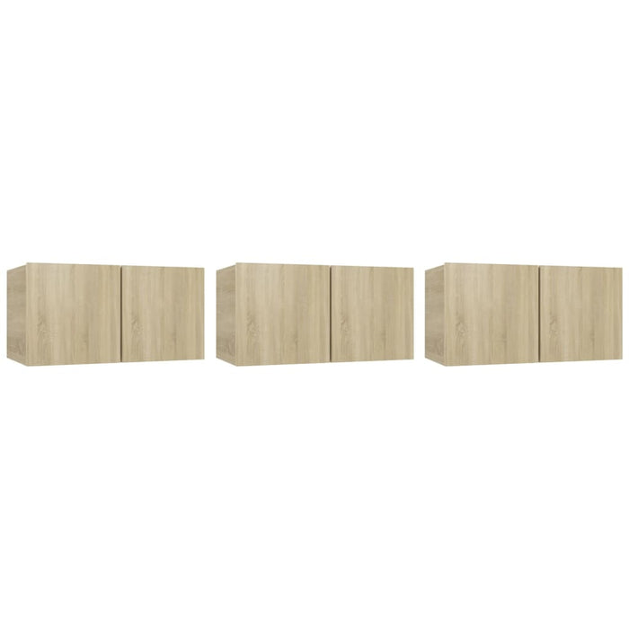 Mobili Porta TV Pensili 3pz Rovere Sonoma 60x30x30 cm 804519